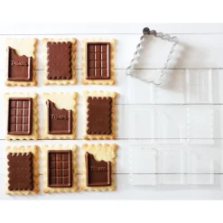SCRAPCOOKING Moules À Chocolat|Emporte Pièce - Découpoir Pâtisserie|Kit Emporte-Pièce et Moule à Chocolat Biscuit School