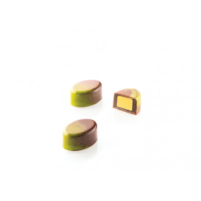 SILIKOMART Moules À Chocolat|Kit Moule Chocolat Ovale avec Insert (x24) Chocado