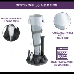 MASTRAD Poches À Douille Pâtissières|Douilles Pâtisserie|Kit Poches à Douille Silicone + 6 Douilles