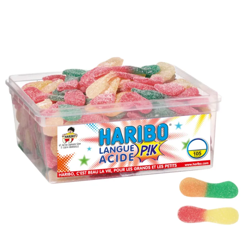 HARIBO Confiserie|Langues Acides Pik x 105 - Boîte Bonbon