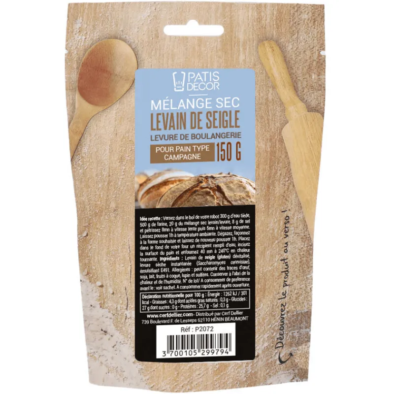 PATISDECOR Levures|Levain de seigle et levure 150 g Patisdécor