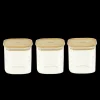 PEBBLY Conservation|Lot 3 Boîtes de Conservation en Verre et Bambou Carré 800 ml