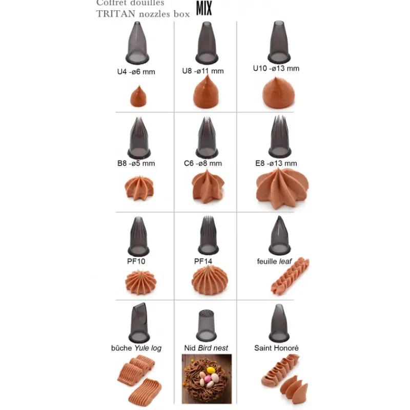 DE BUYER Douilles Pâtisserie|Lot 12 Douilles Tritan