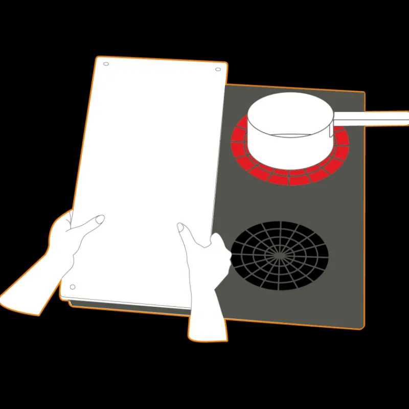 PEBBLY Planches À Découper|Lot 2 Protections Plaque de Cuisson en Verre Noir