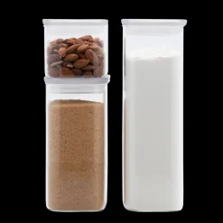 PEBBLY Conservation|Lot de 3 Boîtes de Conservation en Verre Rectangulaire