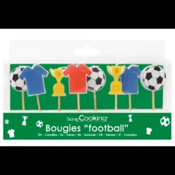 SCRAPCOOKING Décoration Gâteau|Lot de 8 Bougies Football