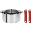 CRISTEL Casseroles|Lot de 4 Casseroles inox avec 2 Poignées Framboise Mutine Amovibles