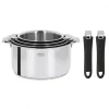 CRISTEL Casseroles|Lot de 4 Casseroles inox Casteline avec 2 Poignées Mutine Amovibles