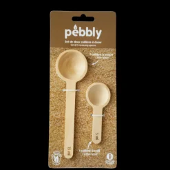 PEBBLY Maryses Et Cuillères|Lot de 2 Cuillères Doseuses en Bambou 5 et 15 ml
