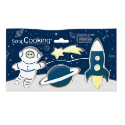 SCRAPCOOKING Emporte Pièce - Découpoir Pâtisserie|Lot de 4 emporte-pièces inox thème espace