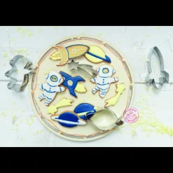 SCRAPCOOKING Emporte Pièce - Découpoir Pâtisserie|Lot de 4 emporte-pièces inox thème espace