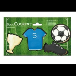 SCRAPCOOKING Emporte Pièce - Découpoir Pâtisserie|Lot de 4 Emporte-Pièces Inox Football