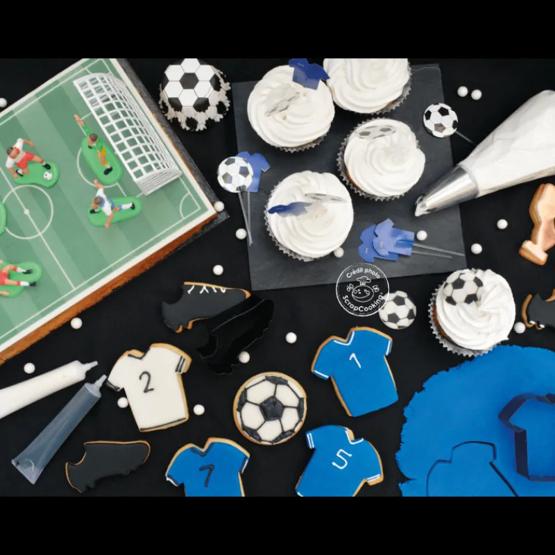 SCRAPCOOKING Emporte Pièce - Découpoir Pâtisserie|Lot de 4 Emporte-Pièces Inox Football