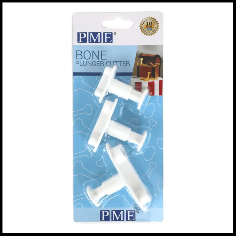 PME Emporte Pièce - Découpoir Pâtisserie|Lot de 3 Emporte-Pièces Os avec Poussoir