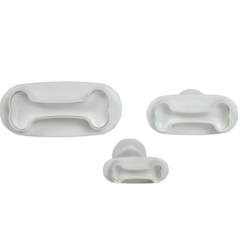 PME Emporte Pièce - Découpoir Pâtisserie|Lot de 3 Emporte-Pièces Os avec Poussoir