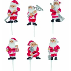 FLORENSUC Décoration Gâteau|Lot de Figurine Père Noël Jardinier 35 x 40 mm (x48)