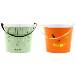 FUNCAKES Vaisselle|Emballage Alimentaire|Lot de Seaux à Friandises Halloween Partydeco (x2)