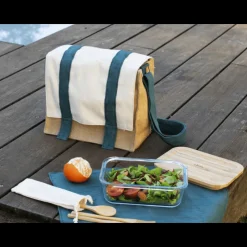 PEBBLY Sac En Tissu|Lunch Bag à Bandoulière avec Set de Table