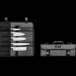 KAI Couteau À Poisson|Couteau Santoku|Mallette 5 Couteaux Japonais Wasabi Black