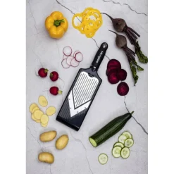 MICROPLANE Mandoline De Cuisine|Mandoline Multifonction en V Specialty Noir