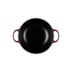 LE CREUSET Marmites|Marmite en Fonte 26 cm Garnet Bouton Doré Signature