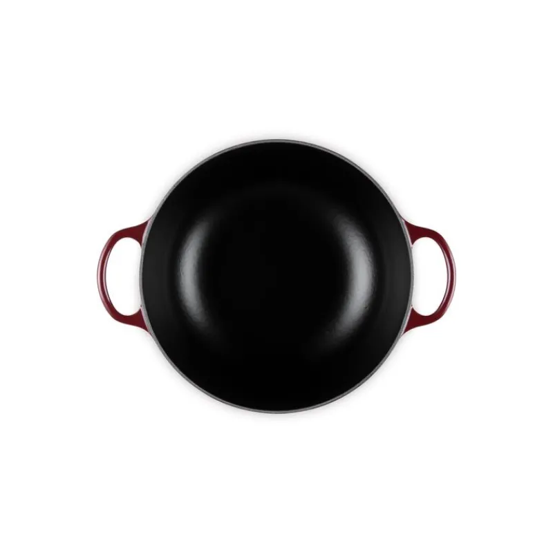 LE CREUSET Marmites|Marmite en Fonte 26 cm Garnet Bouton Doré Signature