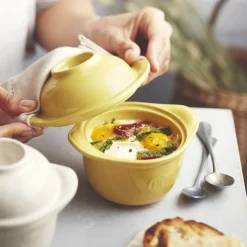 EMILE HENRY Servir, Présenter|Plat De Cuisson|Mini Cocotte Coquetier en Céramique Ø 14 cm Provence