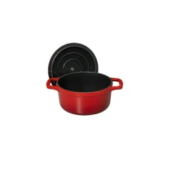 CHASSEUR Cocotte En Fonte|Mini Cocotte en Fonte Ronde 12 cm Rubis