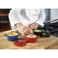 CHASSEUR Cocotte En Fonte|Mini Cocotte en Fonte Ronde 14 cm Noir Mat