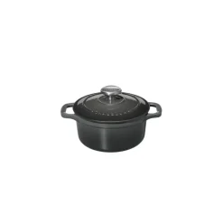 CHASSEUR Cocotte En Fonte|Mini Cocotte en Fonte Ronde 10 cm Caviar