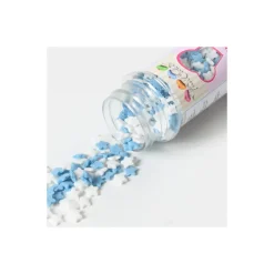 FUNCAKES Décoration Comestible|Mini Etoiles Bleues et Blanches en sucre 60 g