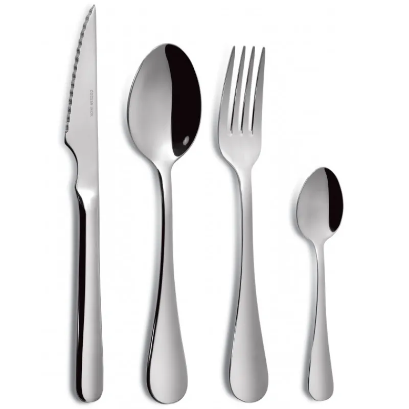 COMAS Couverts|Ménagère 24 Pièces avec Couteaux à Steak SEVILLA S Inox 18%