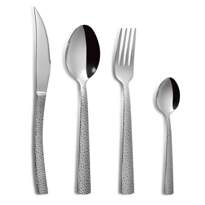 COMAS Couverts|Ménagère 24 pièces Cheese (martelé) Inox 18% 3 mm