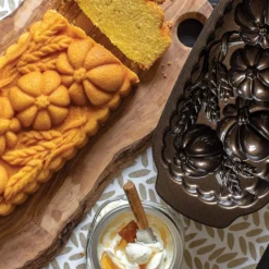 NORDIC WARE Moule Anti-adhésif|Moules À Gâteaux|Moule à Cake Blé et Citrouille Bronze