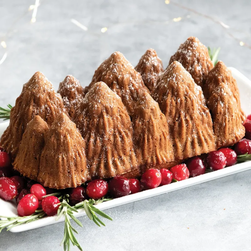 NORDIC WARE Moule Anti-adhésif|Moules À Gâteaux|Moule à Cake Forêt de Sapins Silver