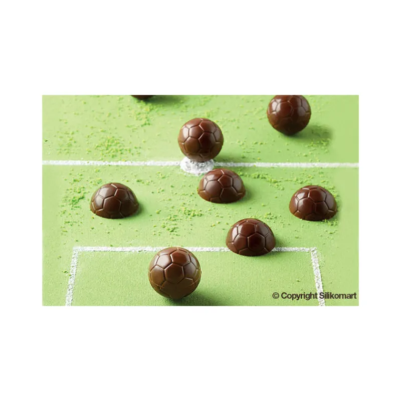 EASY CHOC Moules À Chocolat|Moule Silicone|Moule à Chocolat 18 Ballons de Foot - Silicone Spécial Chocolat
