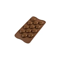 EASY CHOC Moules À Chocolat|Moule Silicone|Moule à Chocolat 12 Cœurs Bombés - Silicone Spécial Chocolat