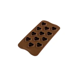 EASY CHOC Moules À Chocolat|Moule Silicone|Moule à Chocolat 12 Cœurs Bombés - Silicone Spécial Chocolat