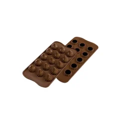 SILIKOMART Moules À Chocolat|Moule Silicone|Moule à Chocolat 15 Sphères Torsadées Easy Choc - Silicone Spécial Chocolat