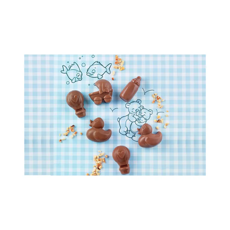 EASY CHOC Moules À Chocolat|Moule Silicone|Moule à Chocolat 12 Sujets Bébé - Silicone Spécial Chocolat