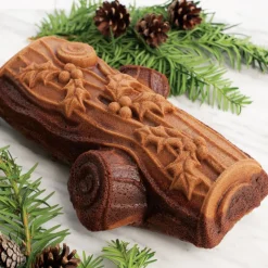 NORDIC WARE Moule Anti-adhésif|Moules À Gâteaux|Moule à Gâteau Bûche de Noël Silver