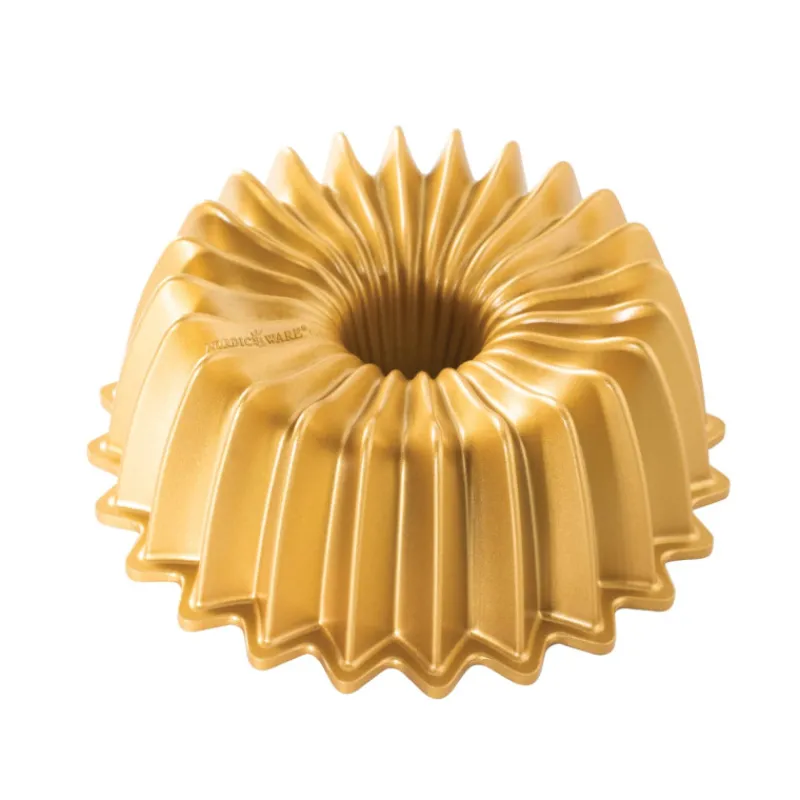 NORDIC WARE Moule Anti-adhésif|Moules À Gâteaux|Moule à Gâteau Bundt Brilliance 1,5 L Gold