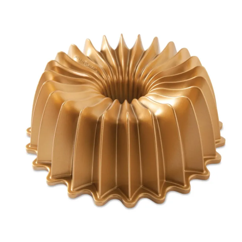 NORDIC WARE Moule Anti-adhésif|Moules À Gâteaux|Moule à Gâteau Bundt Brilliance 2,5 L Gold
