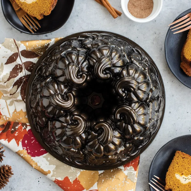 NORDIC WARE Moule Anti-adhésif|Moules À Gâteaux|Moule à Gâteau Bundt Citrouille Bronze