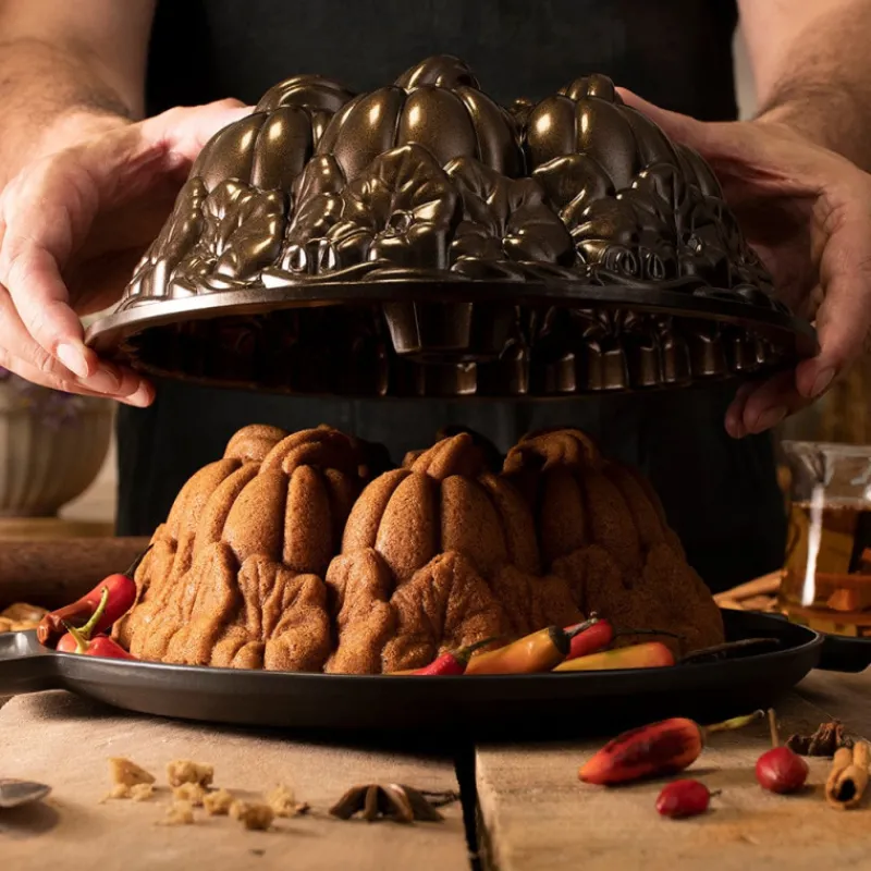 NORDIC WARE Moule Anti-adhésif|Moules À Gâteaux|Moule à Gâteau Bundt Citrouille Bronze
