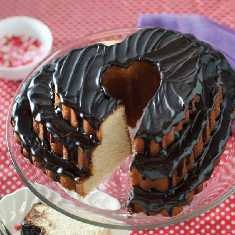 NORDIC WARE Moule Anti-adhésif|Moules À Gâteaux|Moule à Gâteau Bundt Cœur 3 Étages Toffee