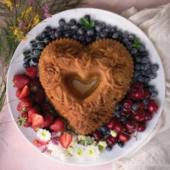 NORDIC WARE Moule Anti-adhésif|Moules À Gâteaux|Moule à Gâteau Bundt Cœur Floral Toffee