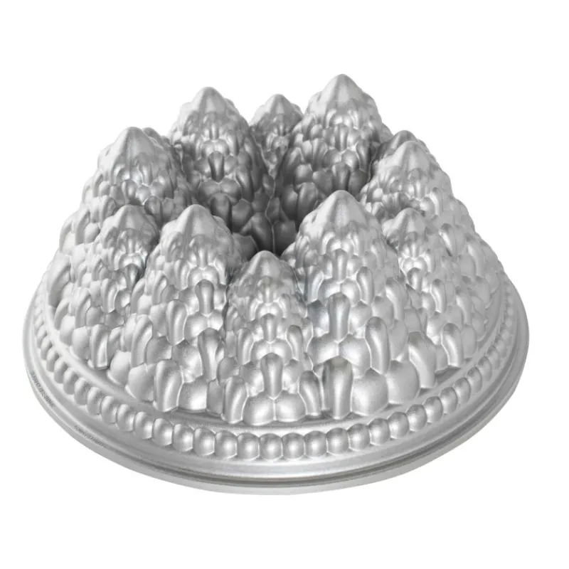 NORDIC WARE Moule Anti-adhésif|Moules À Gâteaux|Moule à Gâteau Bundt Forêt de Sapins Silver