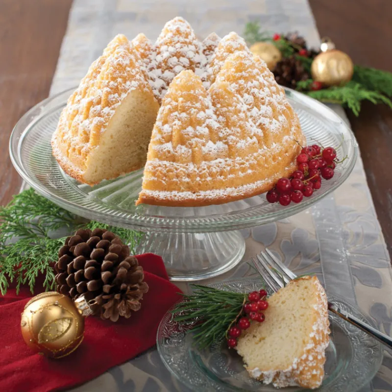 NORDIC WARE Moule Anti-adhésif|Moules À Gâteaux|Moule à Gâteau Bundt Forêt de Sapins Silver