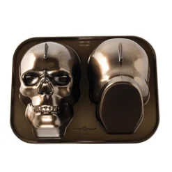 NORDIC WARE Moule Anti-adhésif|Moules À Gâteaux|Moule à Gâteau 3D Tête de Mort Bronze